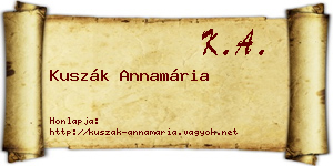 Kuszák Annamária névjegykártya