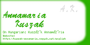 annamaria kuszak business card